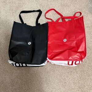 lululemon athletica Black and Red Tote Bags